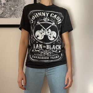 Dark Gray Johnny Cash Tee